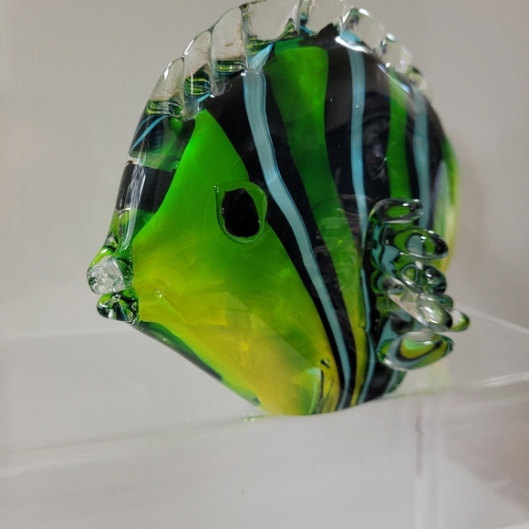 Fifth avenue crystal L.T.D Blown glass green fish - Picture 5 of 9